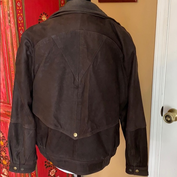 Woman’s Heavy Brown Leather Coat size L - Picture 2 of 5